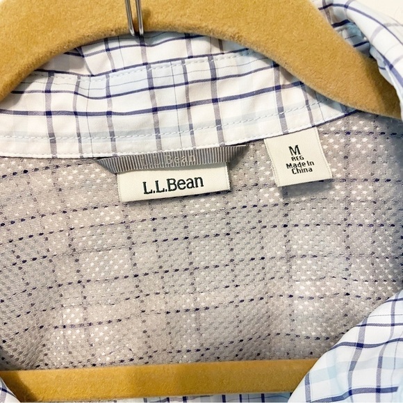 L.L Bean | Nylon Plaid Button Down Top Size Medium - Picture 3 of 13
